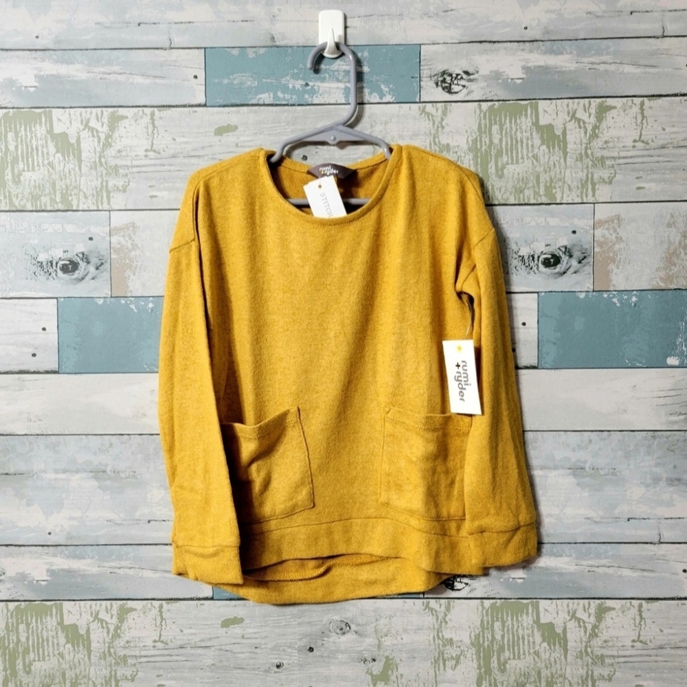 Rumi & Ryder | Little Girls | The Brushed Pocket Top | BNWT | XS